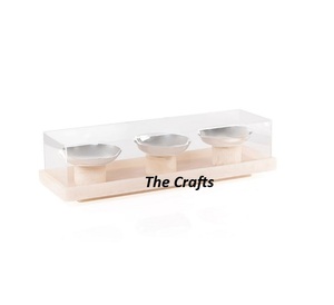 Wooden Serving Chocolate Bowl With Tray Superior Quality Kitchenware Serving Dessert Bowl For <b>Table</b> <b>Top</b> Accessories - Product Image 3