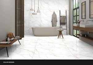 Azulejos de cerámica de porcelana esmaltada con aspecto de mármol blanco de 60x120mm, acabado brillante marrón Calvin, azulejo de diseño Statuario de 600x1200mm - Product Image 3