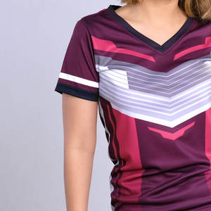 T-shirt solide de sublimation de couleur personnalisée confortable de haute qualité T-shirt en polyester blanc en coton doux pour les femmes - Product Image 3