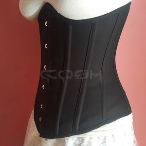 Wholesale Underbust Steelboned Black Cotton Corset | Buy Now Groothandel onderbustecorset - Product Image 1