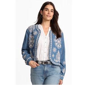 Suministro directo de fábrica, blusa de algodón Vintage, bordado, tela suave y transpirable para una comodidad diaria sin esfuerzo disponible - Product Image 1