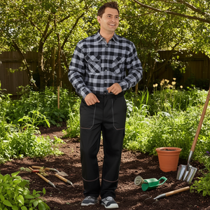 Weld <b>Shield</b> Size 48 <b>Protective</b> Trousers Grey/Black Color Garden Gloves & Gear - Product Image 3