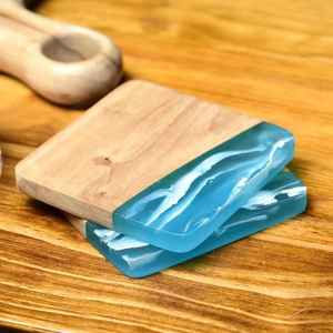 Posavasos de Madera y Resina con Forma Cuadrada, Estilo Clásico para Hogar, Hotel o Restaurante, Precio al por Mayor, Hecho a Mano - Product Image 1