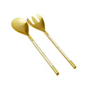 Poignée émaillée blanche Vaisselle Outil de service Accessoires de table Serveur de salade Vaisselle Couverts Fourchette Couteau Couverts - Product Image 2
