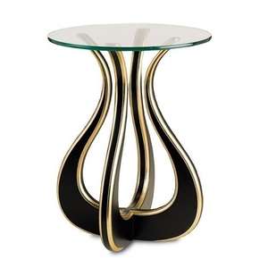 Meuble style salon rond moderne pieds en métal argenté Table d'appoint en métal moderne - Product Image 6
