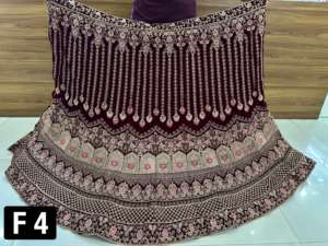 Velvet Lehenga Glitter Dori Dhaga Work Double Can Fitting 2,5 m Flair Soft Net Dupatta Bordado Choli B2B Fiestas al por mayor - Product Image 4