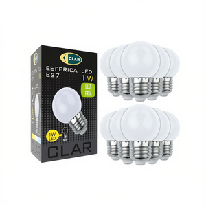 E27 1W 230V LED Spherical Cool <b>White</b> <b>Bulbs</b> 6000K Product Category - Product Image 2