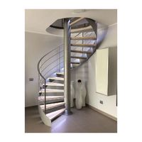 Escalier en colimaçon en acier inoxydable personnalisable avec marches en bois, design moderne, escalier de loft