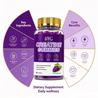 Gummies de Créatine Monohydrate Premium SYC à Absorption Élevée, Véganes, Complément Alimentaire à Croquer, 60 Unités, Marque Privée, Vente en Gros