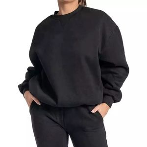 Vente en gros de survêtements imprimés personnalisés 100% coton pour femmes vêtements de sport de haute qualité hiver solide poids lourd - Product Image 6