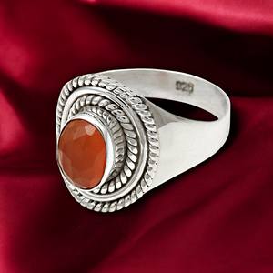 Anillos finos de Plata de Ley 925 de lujo, piedras preciosas de cornalina originales, joyería de piedra natal de moda para mujer a precio de fábrica - Product Image 5