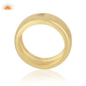 Shiny 14k <b>Gold</b> Plated Brass Eternity Band Ring Cute White Zircon <b>Set</b> Ring Fashion Jewelry Manufacturer - Product Image 3