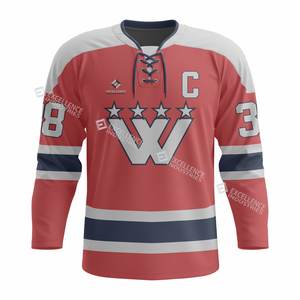 Maillot de hockey sur glace à sublimation en polyester 100% personnalisé OEM Vêtements de hockey unisexe à séchage rapide et respirants du Pakistan - Product Image 1