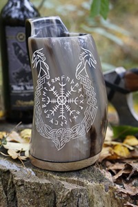 Auténtica Taza Vikinga Ecológica de Cuerno de Búfalo Hecha a Mano, Grado Alimenticio, Estilo Medieval, Religiosa, Feng Shui, Taza de Cerveza con Diseño Animal - Product Image 2