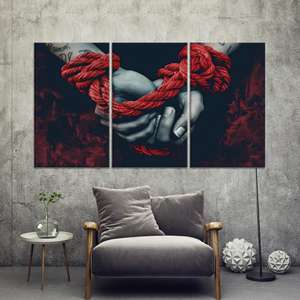 Decoración de pared Modern Love: Impresión en lienzo, diseño plano, JUEGO DE 3 LIEÑOS - Product Image 1