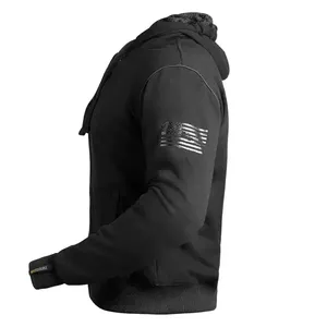 Veste de moto pour hommes CE Blindé aux épaules, aux coudes et au dos Sweat à capuche intégral en fibre d'aramide avec doublure protectrice - Product Image 3