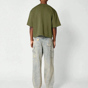 T-shirt court unisexe 100 % coton pour hommes et femmes, tissu épais respirant, col rond, manches courtes, vêtements pour hommes - Product Image 4