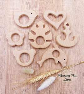 Anillo de mordedor de bebé de madera de alta calidad, fábrica a granel duradera al por mayor - Product Image 1