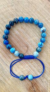 Bracelet d'astrologie en apatite bleue certifiée, qualité A1 originale, bracelets en cristal d'apatite bleue de 8 mm - Product Image 1