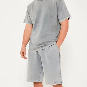 ชุดวอร์มผ้าฟลีซเทอร์รี่ออกแบบได้ตามต้องการชุดวอร์มแขนสั้นแบบย้อนยุคสำหรับฤดูหนาว - Product Image 4