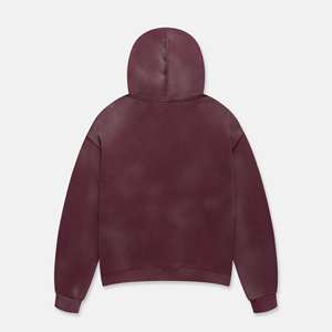 Sudadera con Capucha de Algodón Negro para Hombre, Lavado Ácido, Bordada, Corte Regular, Personalizada, de Alta Calidad - Product Image 2