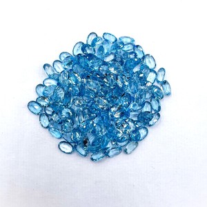 Piedras preciosas calibradas facetadas de corte ovalado de Topacio Azul suizo Natural de 4x6mm para la fabricación de joyas Topacio piedra suelta sin tratar al por mayor - Product Image 2