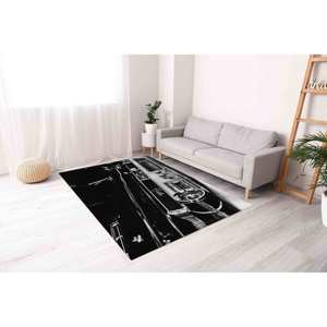 Alfombra Cadillac en Blanco y Negro: Decoración de Auto Antiguo, con Pelo Suave - Product Image 4