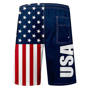 กางเกงว่ายน้ำไฮสตรีทของผู้ชายเทรนด์อเมริกันแห้งเร็วกางเกงขาสั้นแบบแข็งผ้า100% โพลีเอสเตอร์ออกแบบโลโก้ได้ตามต้องการ - Product Image 2