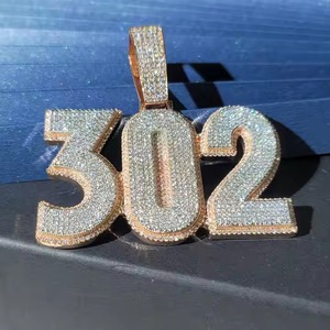 Collar de plata 925 personalizado más vendido, joyería de Hip Hop, collares colgantes personalizados con cadena cubana, nombre inicial - Product Image 2