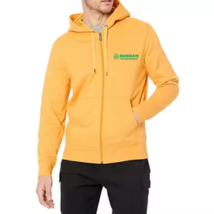 Sudadera con capucha de otoño e invierno de alta calidad Casual 100% algodón polar sólido cremallera Sudadera con capucha transpirable hombres cremallera sudaderas 330 GSM - Product Image 2