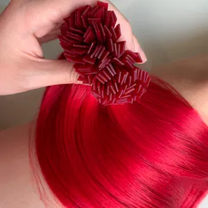 Hete Trending Platte Punt Human Hair Extensions Dubbel Getekend Maagdelijk Haar Schoonheid Kleur Zijdeachtig En Glad
