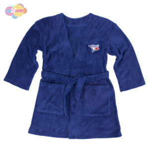 Pijamas para niños Invierno Otoño Suave Fleece Bata de dos bolsillos Logotipo personalizado Bata envolvente bordada Servicio OEM - Product Image 5