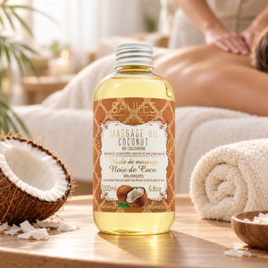 Huile de massage professionnelle à la noix de coco 200 ml, huile nourrissante pour le corps à glissement doux pour les massages en spa et salon, pour une peau douce et soyeuse hydratée - Product Image 1