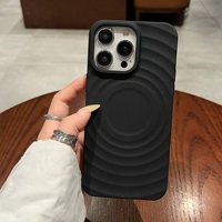 Luxe Magnétique TPU Silicone ultra Mince Antichoc Téléphone étui 3D Vague Motif Mobile Couverture pour iphone 16 Promax 16 Plus 15 14 13