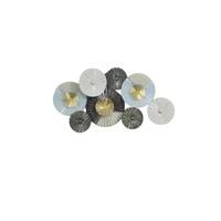 Art mural en cercles métalliques noir or blanc cassé moderne de luxe, cercles géométriques, décoration d'intérieur, accent pour salon, hôtel, prix le plus bas