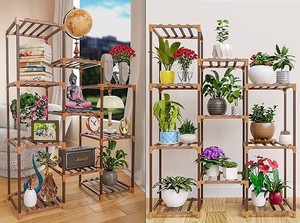 Meilleure vente support de plante en bois à plusieurs niveaux intérieur extérieur échelle support de fleurs présentoir de plantes support de stockage de plantes de jardin - Product Image 3