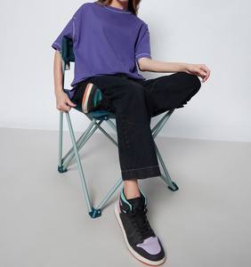 T-shirt surdimensionné pour femmes en coton de haute qualité Logo personnalisé coupe ample épaule tombante col rond respirant Streetwear motif solide - Product Image 2