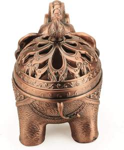 <b>Incense</b> Holder Stand Elephant Cone Coil <b>Incense</b> Burner Ash Catcher with Lid Aromatherapy Ornament Home Decoration - Product Image 2