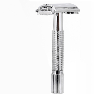 มีดโกนหนวดสแตนเลสแบบด้ามยาว Kaamir Instruments รุ่น KI-SR-11 พร้อมใบมีดสองคม ด้ามจับแบบมีลาย สำหรับผู้ชาย - Product Image 2