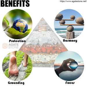 Calmante amazonita Angelita jaspe rojo orgonita pirámide piedras semipreciosas hechas a mano en la India para aliviar el estrés Decoración - Product Image 3