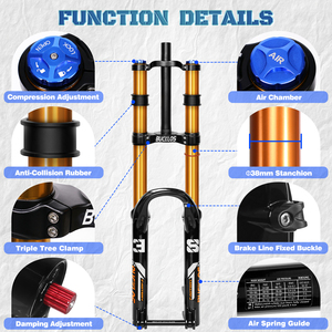 <span class=keywords><strong>Fourche</strong></span> à suspension pneumatique pour VTT BUCKLOS pour DH XC 15*110mm 27,5/<span class=keywords><strong>29</strong></span> pouces 180mm de débattement <span class=keywords><strong>Fourche</strong></span> de vélo à double épaule - Product Image 3