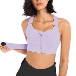 2025 personalizar bajo MOQ Premium alto impacto cremallera frontal sujetadores deportivos para mujeres Fitness de talla grande Activewearp Sujetador deportivo - Product Image 4