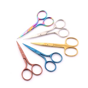 Tijeras de ajuste de cejas y pestañas de acero inoxidable multifuncionales al por mayor de alta calidad punta puntiaguda Etiqueta Privada - Product Image 3