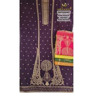 Traje de Jacquard de muselina peinada sin costuras de alta calidad para mujer, técnica tejida para ocasiones tradicionales, ropa informal al por mayor - Product Image 4