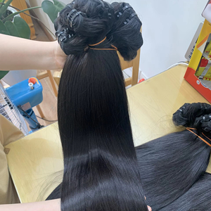 Precio barato 4A-5A hueso recto peluca sin cola con flecos pelucas de cabello humano vietnamita crudo pelucas rectas lisas - Product Image 5