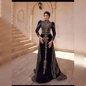 Traditional Turkey Satin Bridal <b>Dress</b> Floor Length Natural Waistline Floral Print Digital Printing Breathable Anti-Wrinkle - Product Image 1