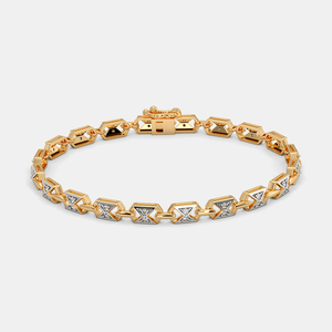 สร้อยข้อมือเทนนิสสำหรับทำจากโลหะสีเหลืองทองแบบ14Kt สร้อยข้อมือแบบมีง่ามแบบเรียบง่ายสร้อยข้อมือสำหรับเธอและเขาเป็นของขวัญสุดหรูสำหรับเธอ - Product Image 5