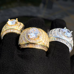 Anillo de Diamante Moissanite Baguette en Plata de Ley 925, Anillo de Lujo Estilo Hip Hop con Incrustaciones de Diamantes para Hombre y Mujer - Product Image 2