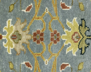 Handmade Wool <b>Runner</b> Rug light blue and flower pattern hand knotted turkish knot <b>for</b> kitchen living room <b>Hallway</b> <b>Carpet</b> - Product Image 4