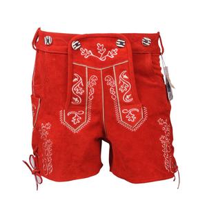 Lederhosen corto de cuero de ante para mujer más vendido Beige de alta calidad con bordado personalizado Artículo superior - Product Image 5